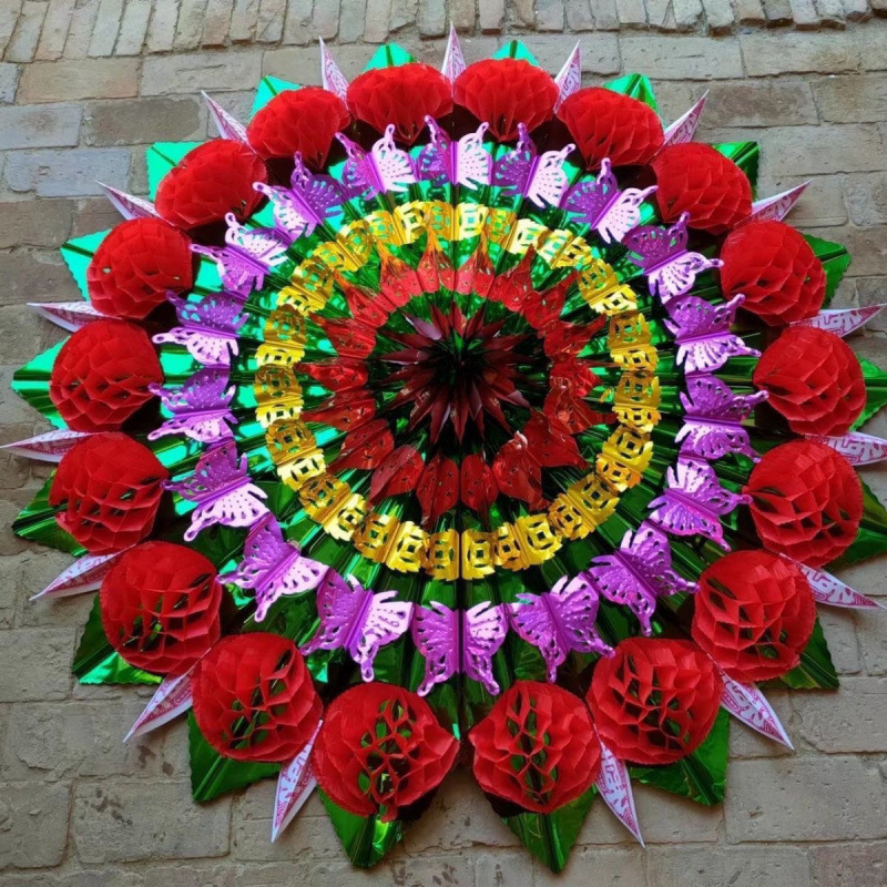 Funeral Bright Wreath Heart 2m Wreath Face Background Color Ball Color Mix Without Shelf Wreath Face White Matter