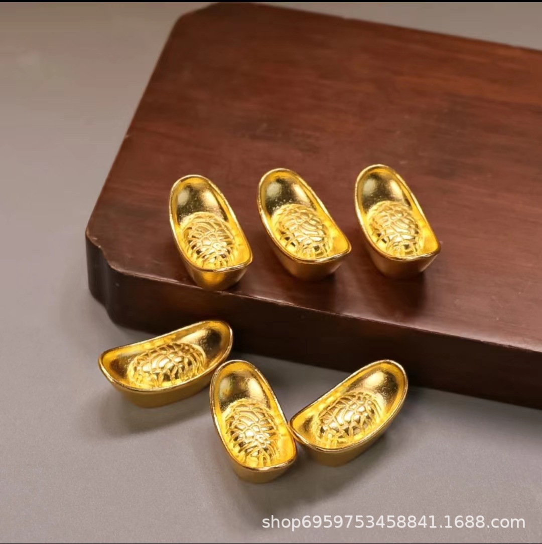 Имитация латунного креативного домашнего декора, сплав, маленький слиток, цилиндр давления, золотое покрытие, оптовая продажа