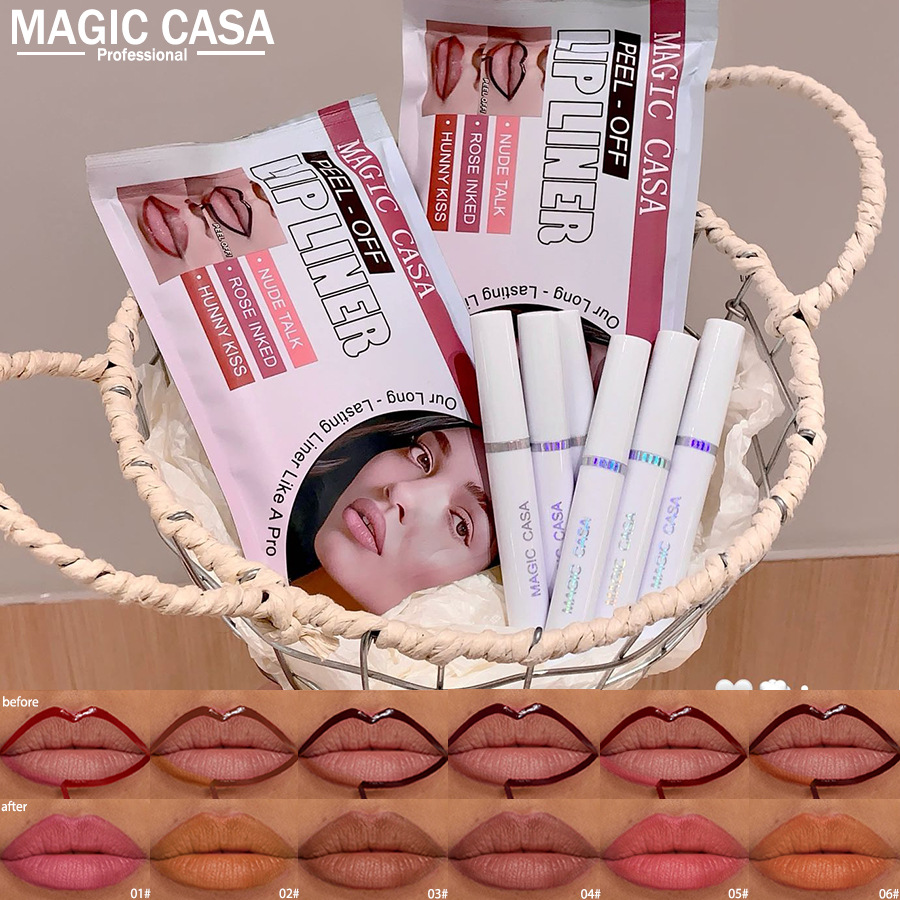 Magic Casa Набор из шести матовых цветных блесков для губ Долговечный водостойкий и не выцветающий