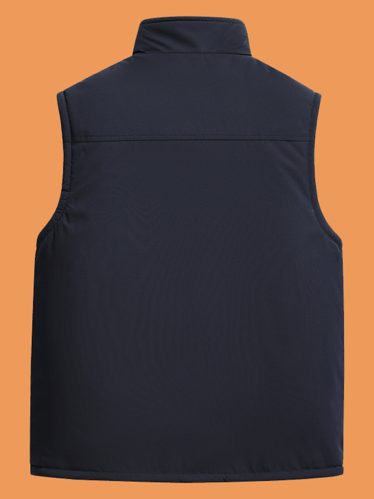 Dad's Autumn and Winter Vest for Middle-Aged and Elderly People, Velvet and Thickeneded Winter Clothing, Men's Workwear, Warm Reversible Vest Jacket
