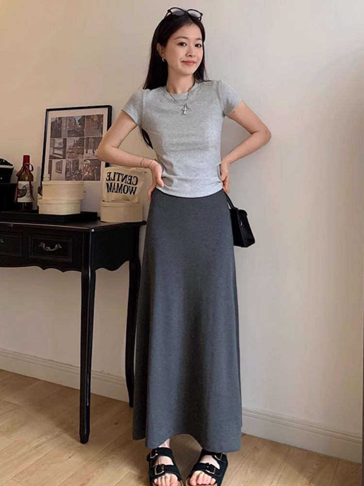 Pregnant Women's Skirt for Summer 2025 New Style Non-supporting Abdominal Non-bellied Mid-length Sheath Fishtail Skirt Long Skirt for Summer