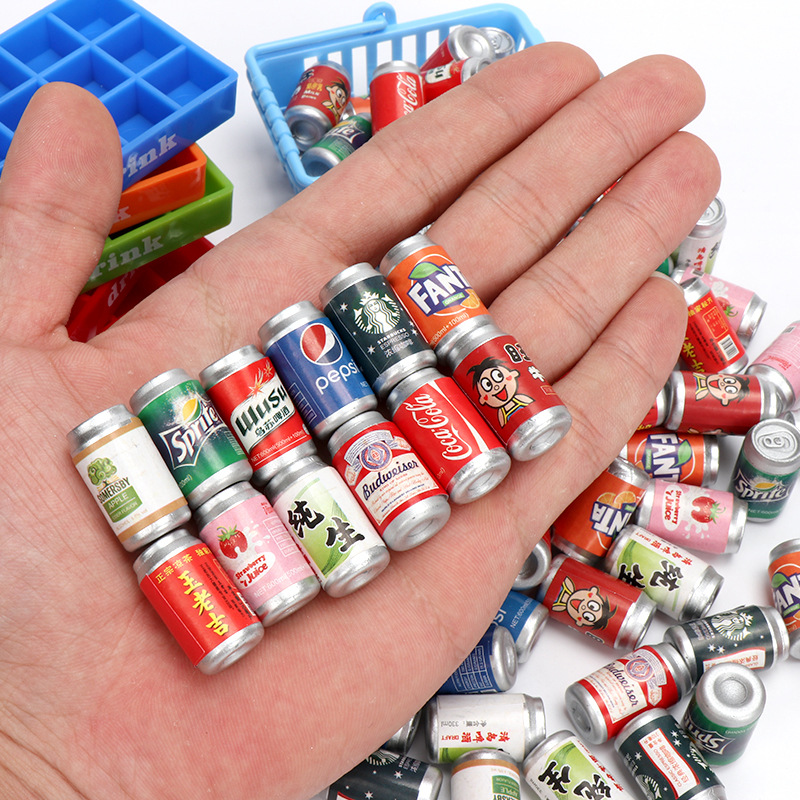 Simulation three-dimensional supermarket cans miniature food play children play house model toys diy decorative mini ornaments