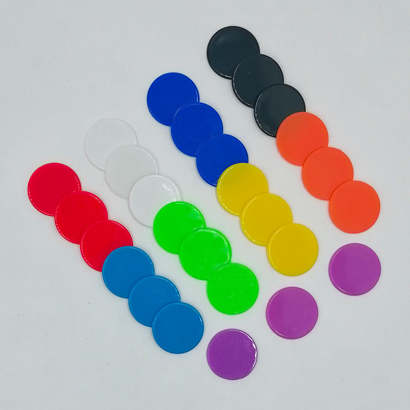 Factory Wholesale 25mm Plastic Chips Colorful Chips Game Coins Bingo Game Accessories Teaching Plastic Coins