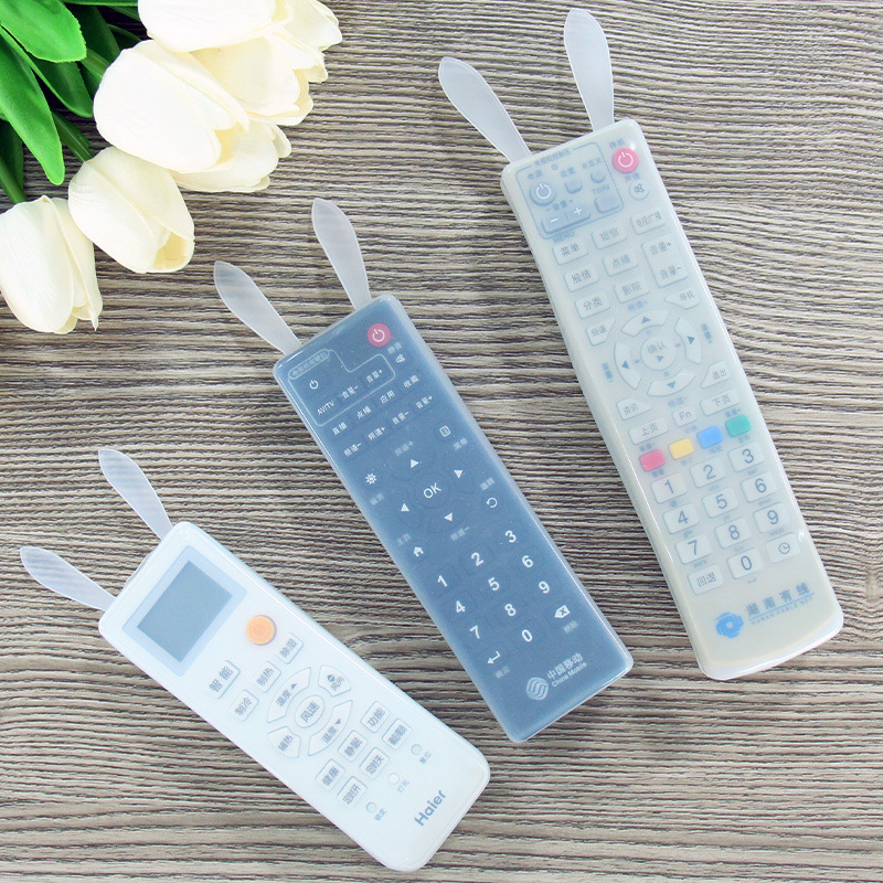 Creative Cute Rabbit Remote Control Protective Cover Air Conditioner TV Household Dustproof Transparent Silicone Remote Control Cover