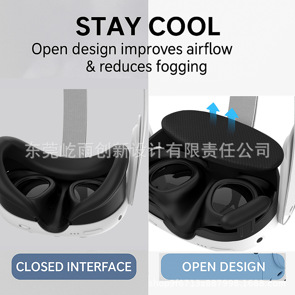 Suitable for Meta Quest 3 Open Face Mask Bracket, Large Field of View, Breathable, Non-Stuffy, Sweat-Wicking Ice Silk Mask for Quest 3
