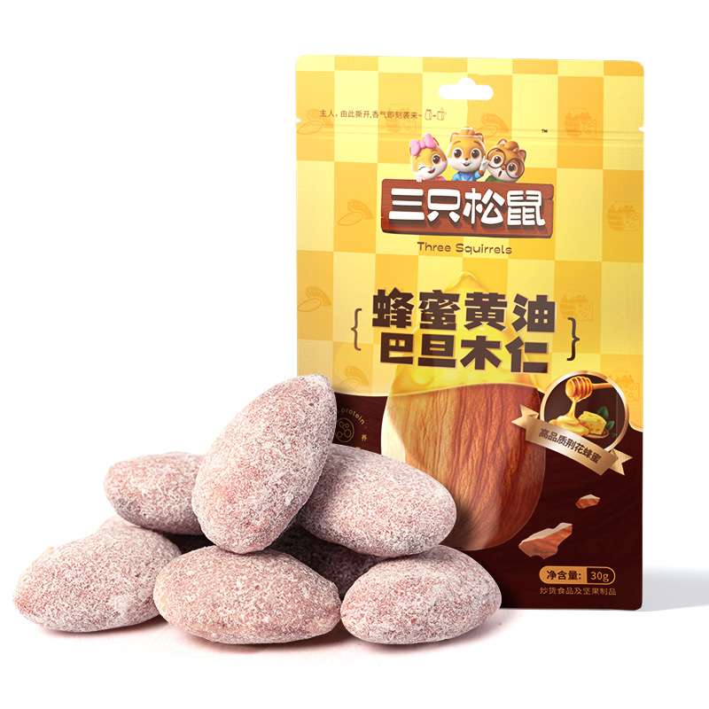 [Three Squirrels honey butter almond 30 g/bag] nut casual snack specialty big nut