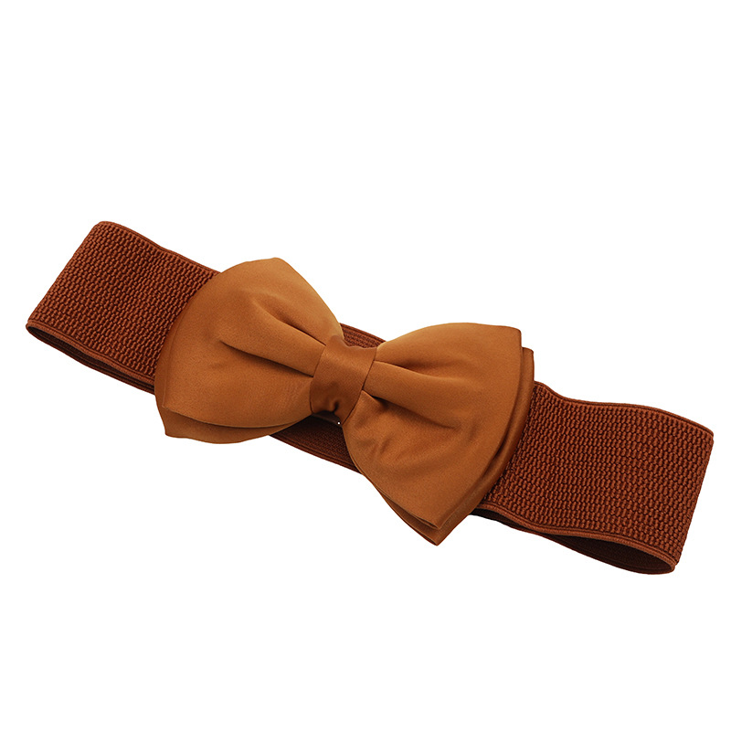 Women's high-end three-dimensional bow elastic waist seal women's waist wear fashion versatile decorative dress belt