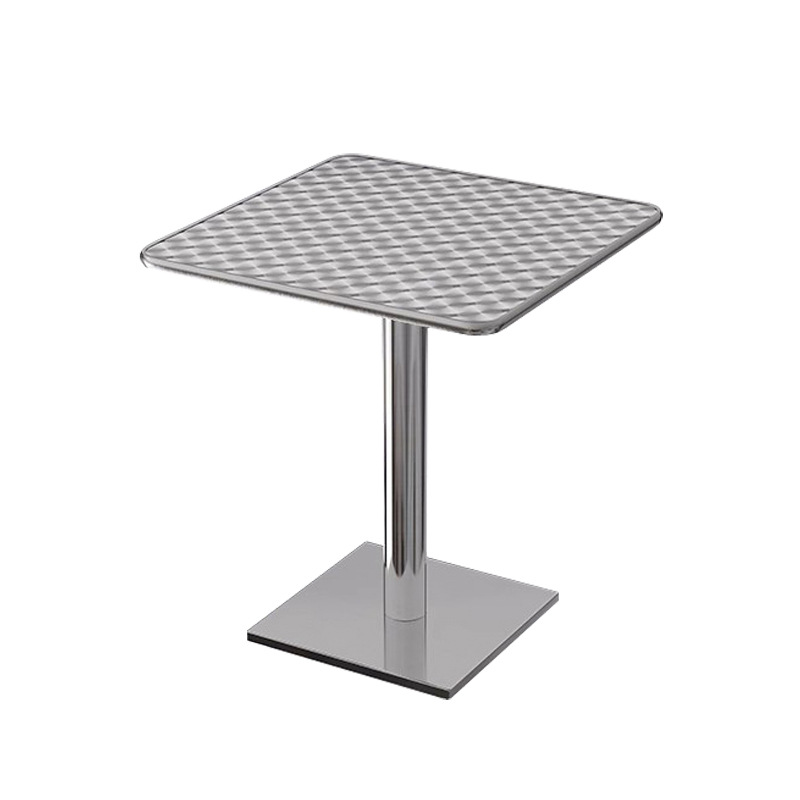 Hong Kong Style Fish Scale Pattern Dining Table, Food Stall, Teahouse, Stainless Steel Square Table, Simple Tea Restaurant Table, Folding Soft Chair