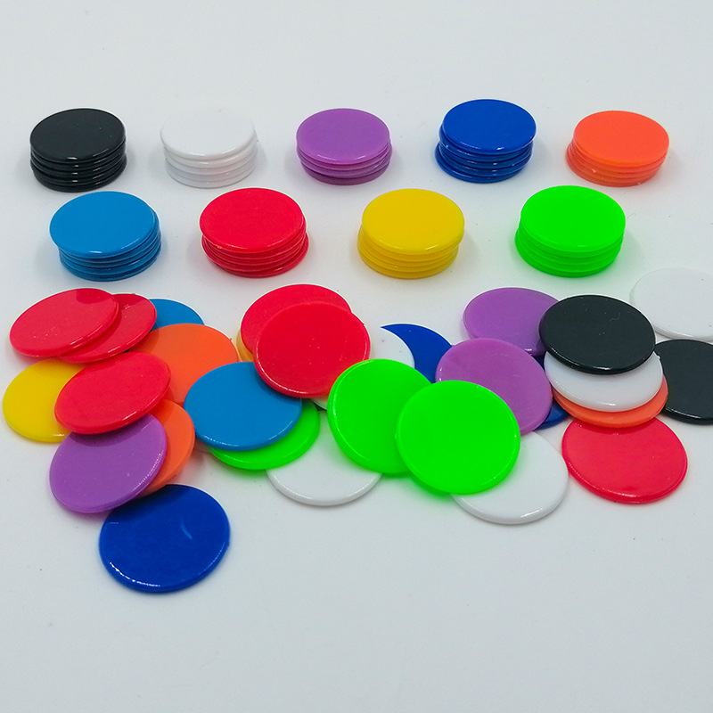 Оптовая продажа 25мм пластиковые фишки цветные игровые монеты аксессуары для бинго