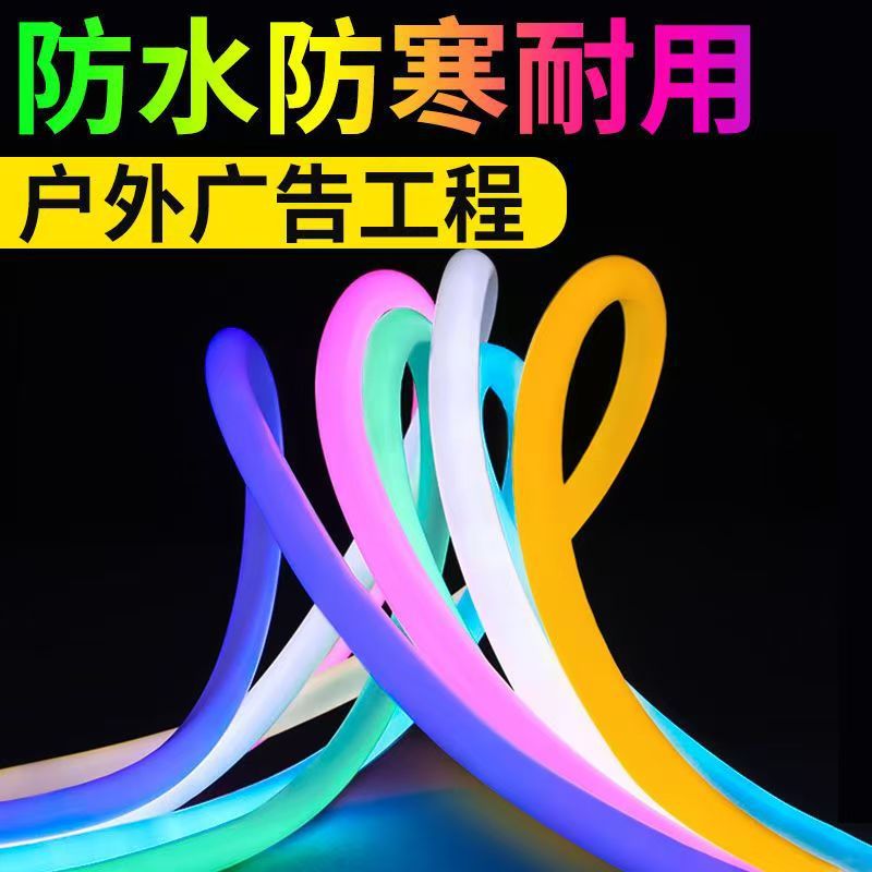 Round Led Light with Colorful Leather 360-Degree Luminous Neon 220V Flexible Super Bright Outdoor Waterproof Decorative Atmosphere Project