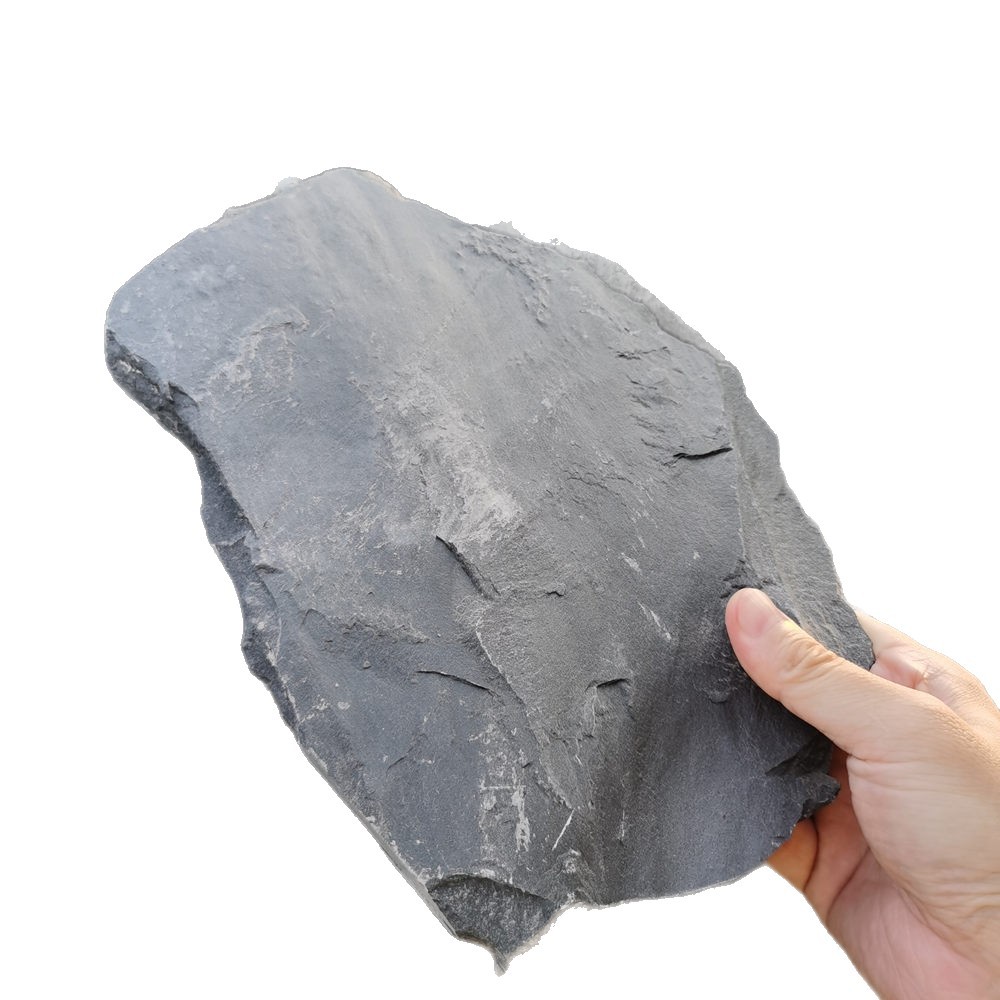 Black Slate Flake Stone Underwater Flake Stone Natural Asymmetrical Bluestone Slab Water Feature Pool Bottom Page Rock Flake Slake Rock