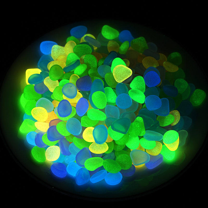 1cm Small Luminous Stone Luminous Pebbles Factory Cross-Border Specially Designed for Garden Fish Tank Landscaping Archaeological Toys Fluorescent Stone