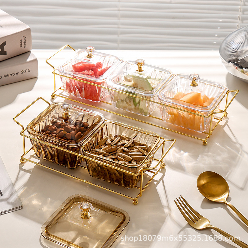 Gold Rack Snacks, Candies, Snacks, Nuts, Snack Dishes, Chocolate Light Luxury Snack Plates, Factory Emergency Preparation Direct Sales