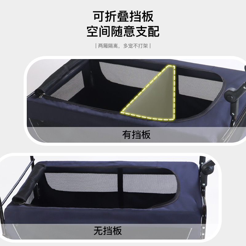 BOSIMAO Large Dog Pet Cart for Elderly Disabled Dogs Going Out Cart Large Space Portable Foldable