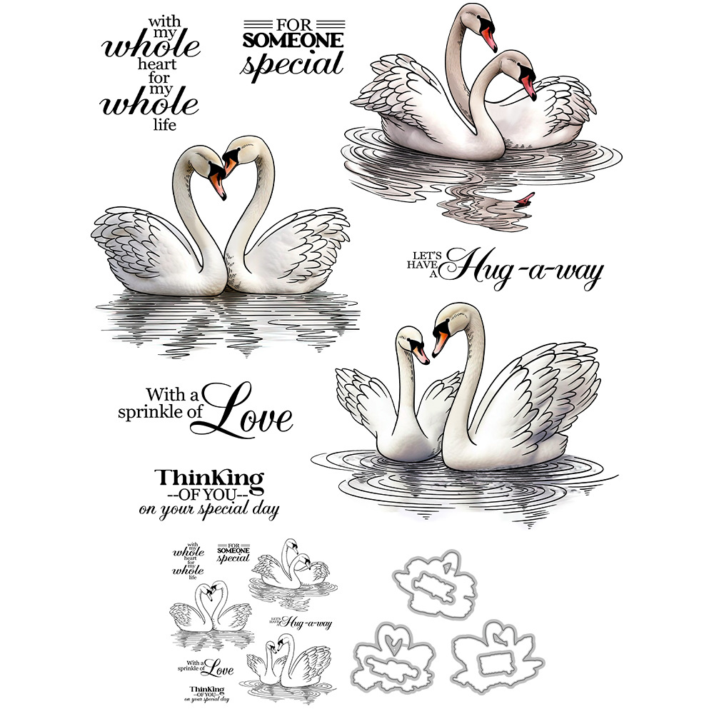 Swan scrapbook metal carbon steel knife mold silicone stamp cutting die embossing etching cutting knife mold