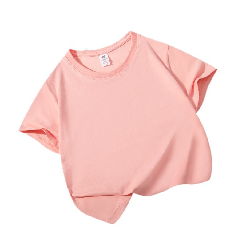 Processing Customized Kidsren's T-Shirts 13 Colors Round Neck Pure Color Tops Kindergarten Class Uniforms Kidsren's Short Sleeves Can Be DIY Printed