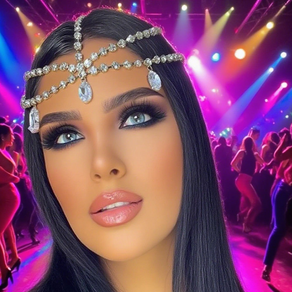Кросс-бордерная цепочка для волос с бисером, персонализированные модные аксессуары, европейский и американский ретро, подвеска в форме капли, полная алмазная корона для волос