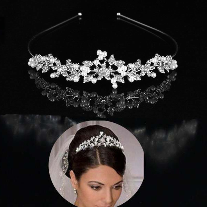 Оптовая корона для невесты из сплава с цветами и жемчугом, свадебные аксессуары