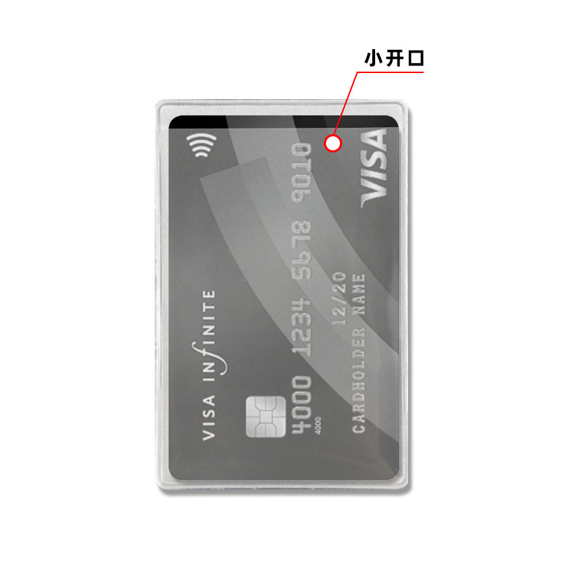 in stock PVC Transparent ID Card Cover Wholesale Flat Mouth Frosted Bank Bus Card Cover Protective Cover
