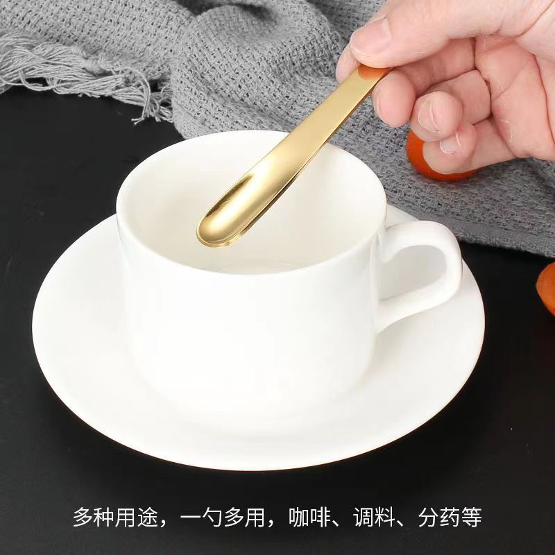 Factory direct stainless steel coffee spoon titanium plated small spoon creative small medicine spoon creative ice cream spoon ice cream spoon