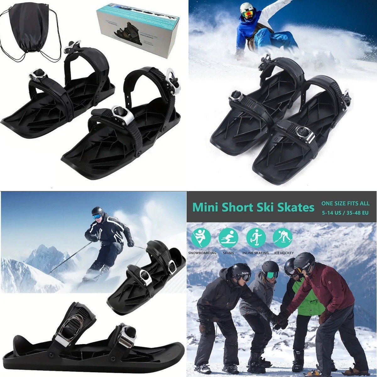 Autumn and Winter Mini Snowboard Double Board Outdoor Sports Children Ski Fast Wear Artifact Play Snow Shoes Snow Field Supplies