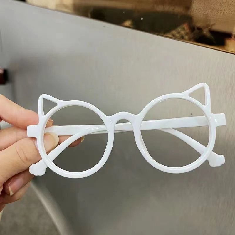 Children's Cat Eye Frame Girl Cute Cartoon Cat Lensless Glasses Boy Baby Photo Decorative Toy Frame