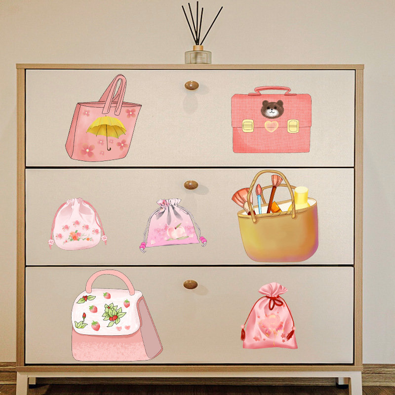Children's Room Seamless Small Wall Stickers Girls Bedroom Furniture Wardrobe Stickers Cartoon Cartoon Cute Hand-painted Stickers