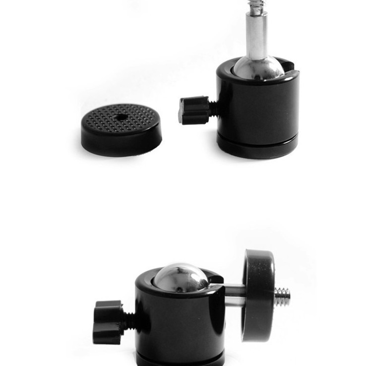 Mobile Phone Live Streaming Stand Universal 1/4 Screw Mount Accessory Single Hole Three-Hole Rotating Ball Head Mini Metal Gimbal