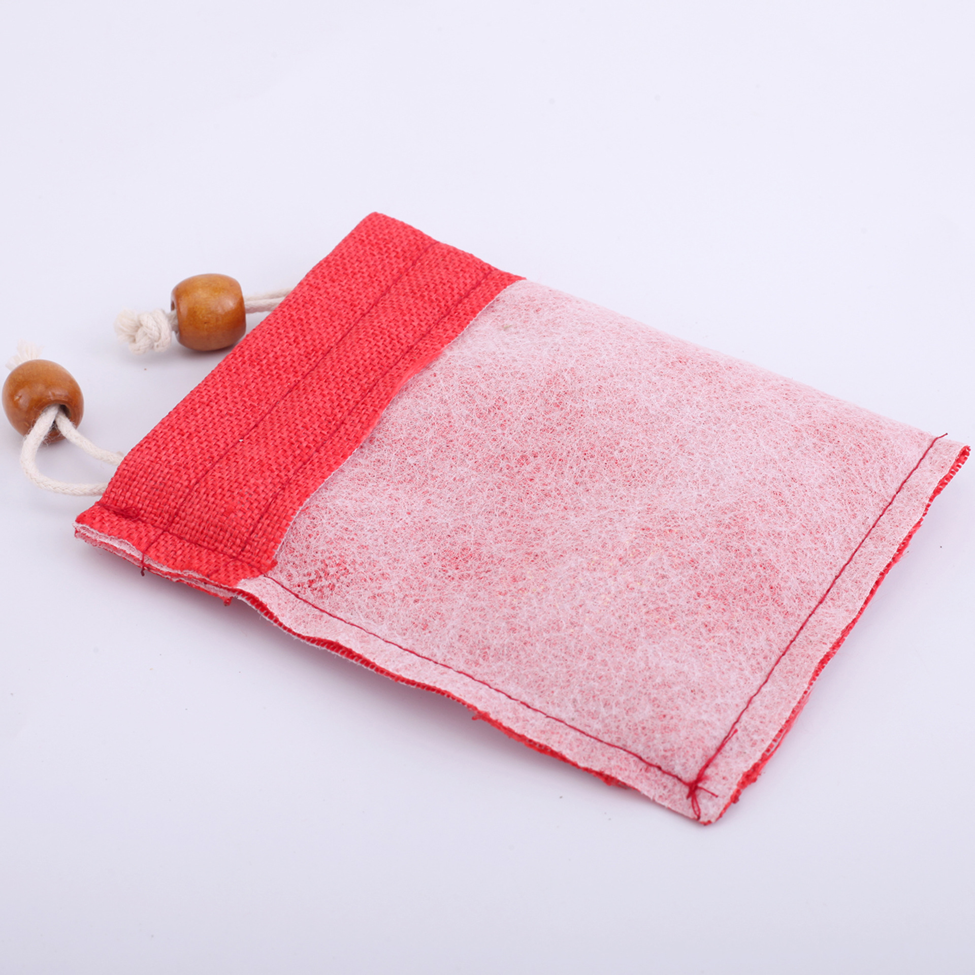 Factory direct supply linen bag text play beads bracelet jewelry packaging bag Lotus linen bag can be fixed LOGO