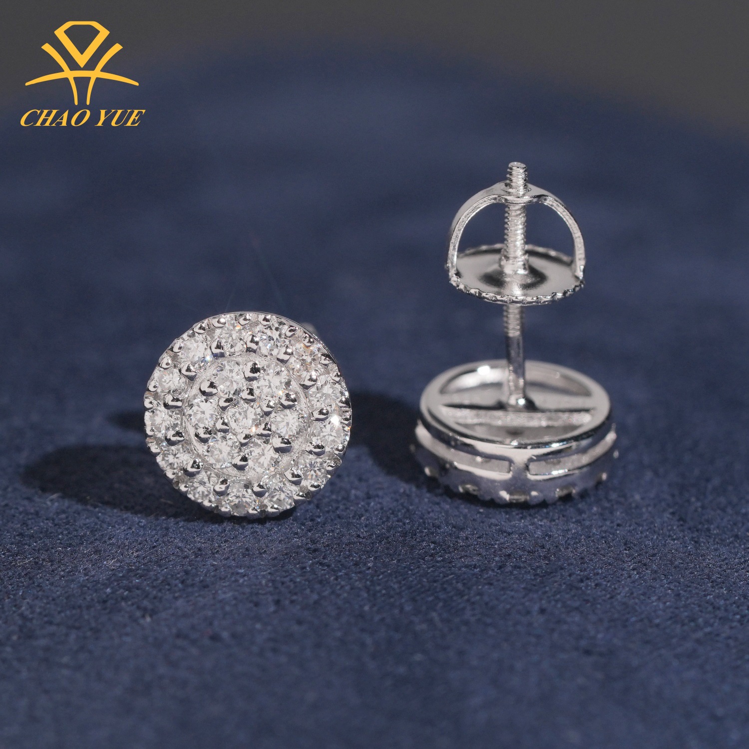 Серьги 9 мм круглые из S925 серебра с инкрустированными лабораторно выращенными алмазами, популярные ювелирные изделия для мужчин и женщин