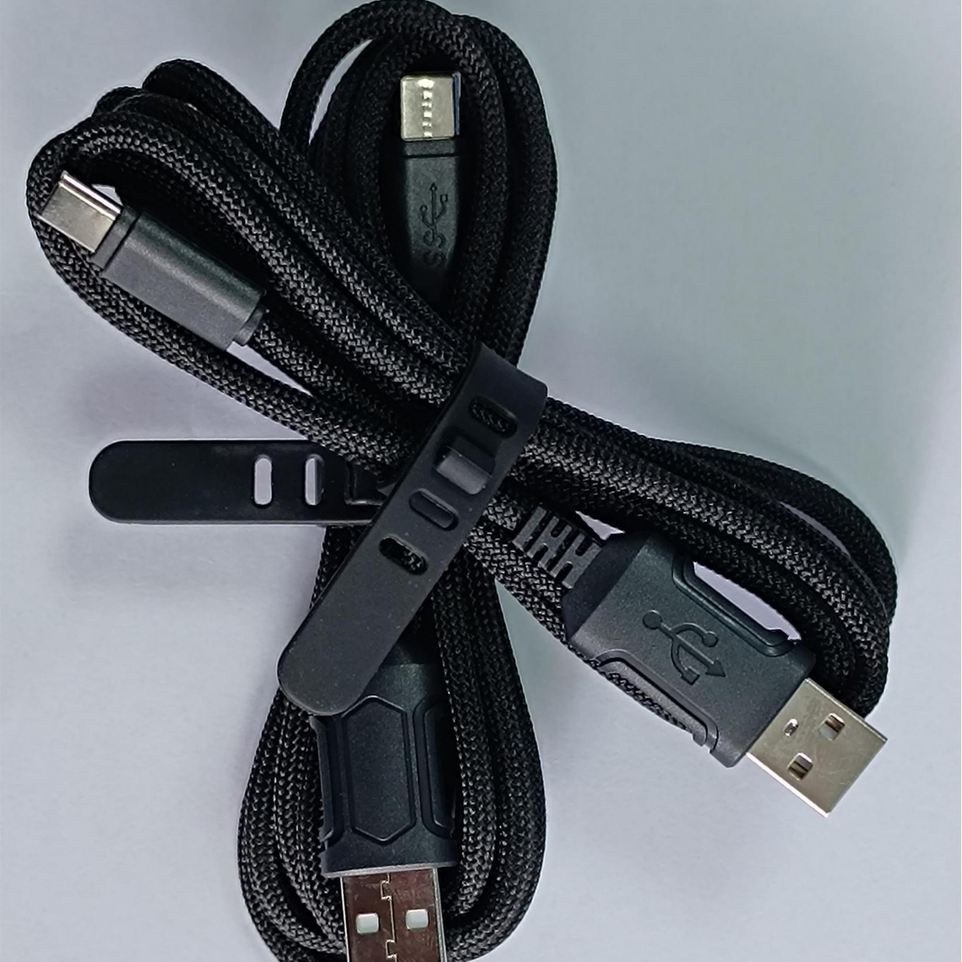 Universal Type-C Paracord Cable for Mouse and Keyboard, Data Cable with Elbow, Soft Magnetic Ring Shielding, Transmission Keyboard and Mouse Cable