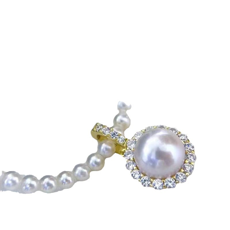 Dan peach jewelry detachable universal buckle pearl necklace pearl pendant high color retention clavicle chain universal buckle accessories