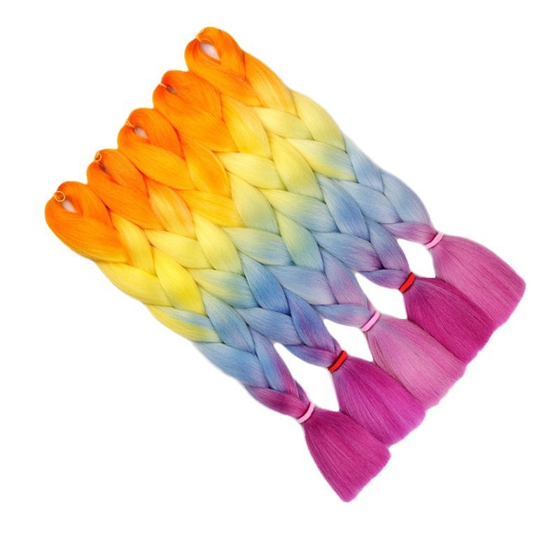 African Big Braids Gradient Color High Temperature Wire Wig Jumbo Braid Hair Chemical Fiber Dirty Braids Color Change