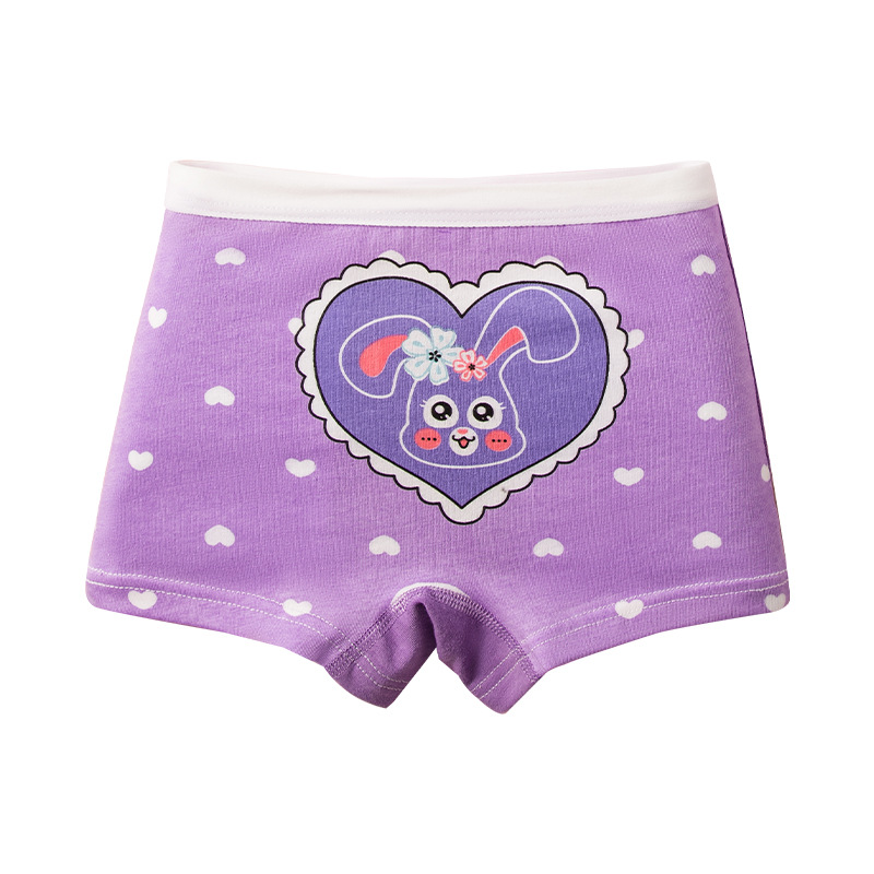 Children's Underwear for Girls, Medium and Large Kidsren's Cotton Boxer Briefs for Girls, Boxer Briefs for Junior High School Students, Category a Cotton Cartoon Shorts