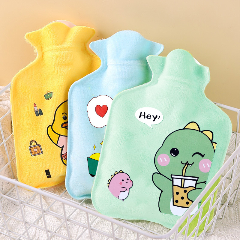 Winter Cartoon Hot Water Bag Student Warm Thickened Explosion-Proof Water Injection Bag Hand Warmer Cartoon Hot Water Bag Hot Compress Bag