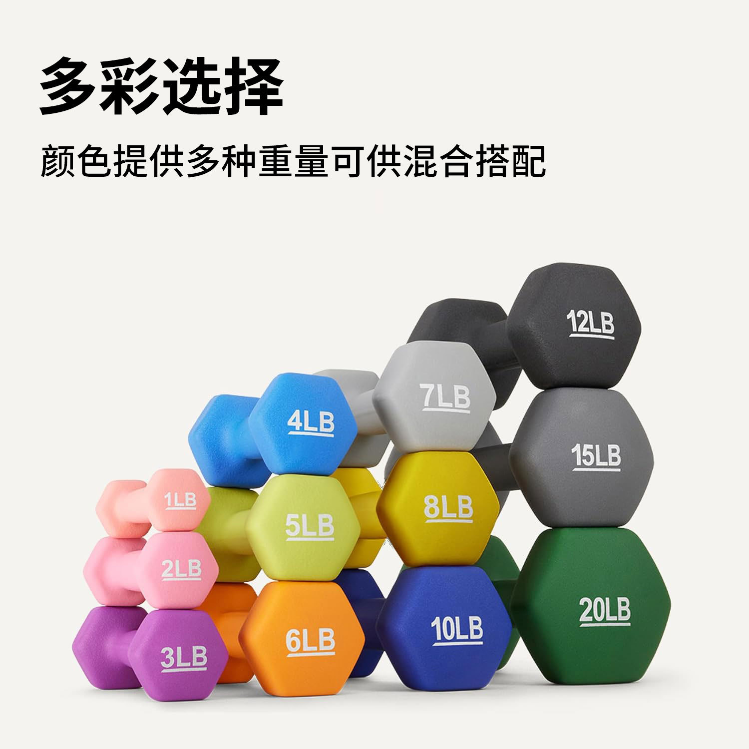 Dumbbells, Plastic-Coated Cast Iron Dumbbells, Home Fitness Equipment, Solid Beginners' Arm-Slimming Yoga Hexagonal Rubber-Coated Dumbbells