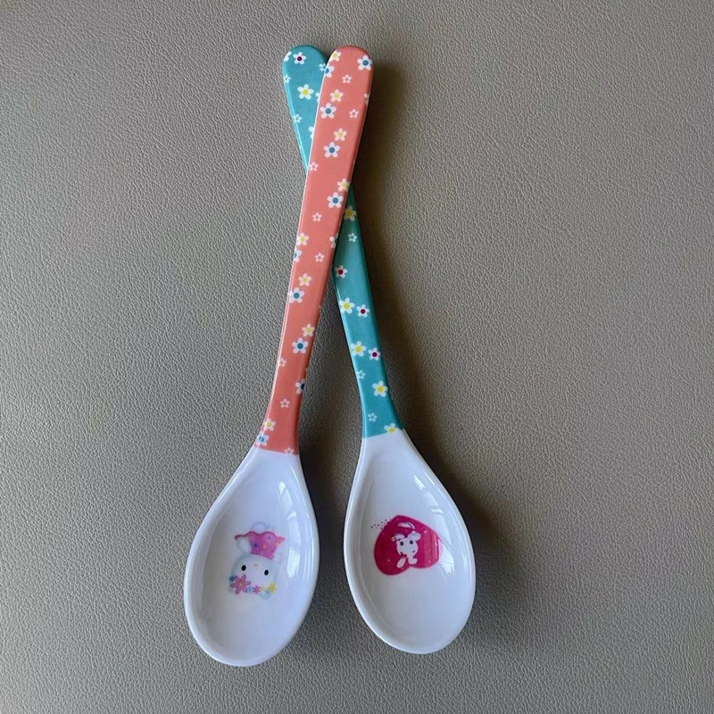 Детская пластиковая ложка из меламина, имитация фарфора, мультяшная, для кормления, оптовая цена 1 юань