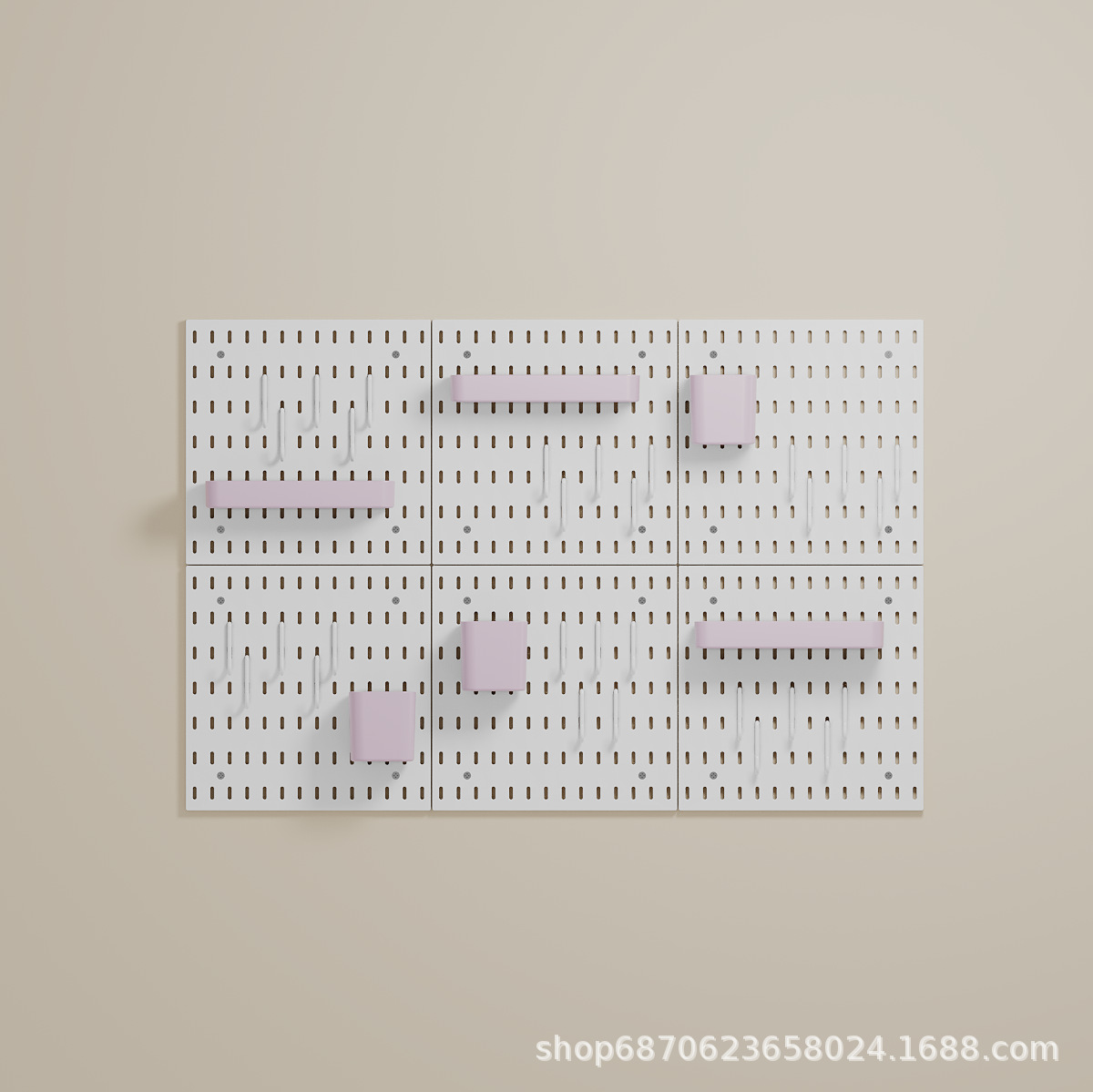 No-Drill Pegboard Kitchen Living Room Bathroom Study Dormitory Storage Rack Storage Hook Wall-Mounted Storage