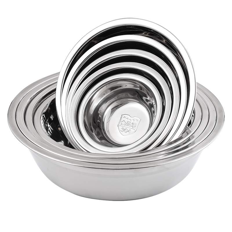Factory Direct Sales Stainless Steel Soup Basin Multi-Functional Kitchen Vegetable Basin Commercial Thickened Canteen Iron Basin Household Stainless Steel Basin