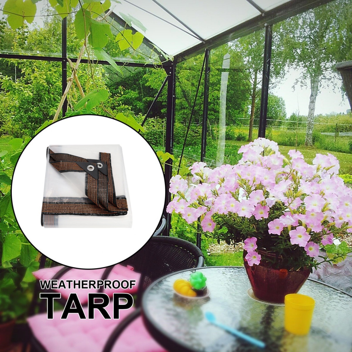 Transparent Rainproof Cloth Waterproof Cloth Plastic Cloth Tarpaulin Balcony Window Fleshy Rain Film Insulation Thickened Greenhouse Film