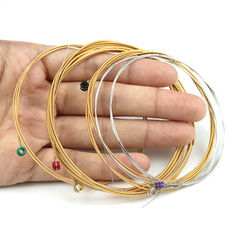 Set of 6 Brass Strings for Acoustic Guitar, Including Single Strings for the 1St, 2Nd, and 3Rd Strings