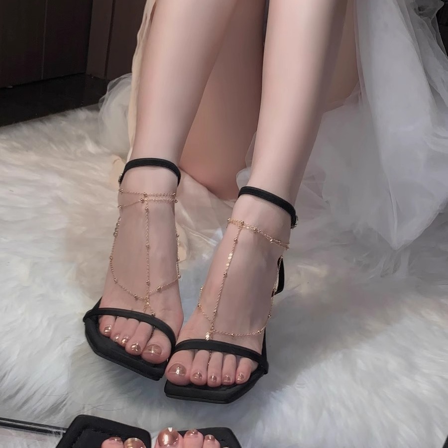 Korean-style Fairy Sweet Cool Style Anklet Multi-layer Tassel Beads Finger Chain Anklet Accessories Fashion Pure Elegant High-heeled Shoes Accessories