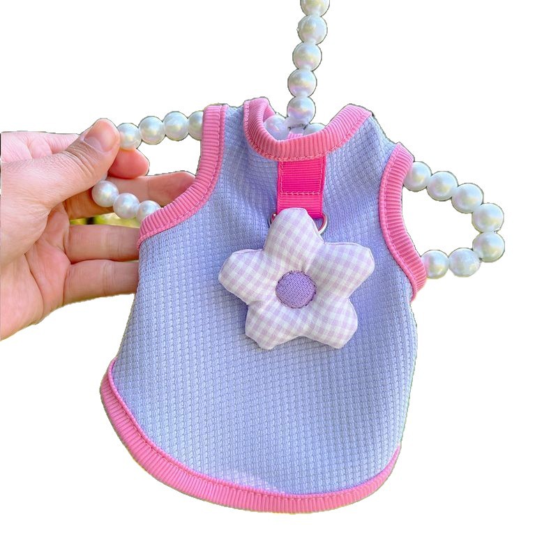 Cat Dog Clothes Spring and Summer Pet English Short Blue Cat Anti-Hair Breathable Sun Protection Teddy Bear Vest