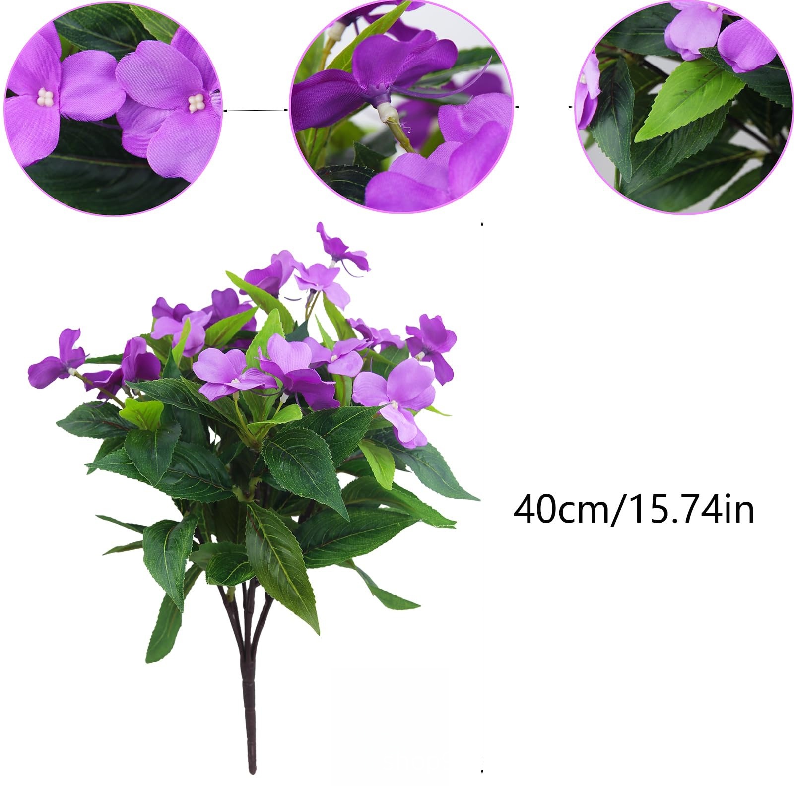 Cross-Border Artificial Flowers, Impatiens, Artificial Flower Bouquets, Home Decoration Ornaments, Outdoor Arrangements, Artificial Green Plants Wholesale