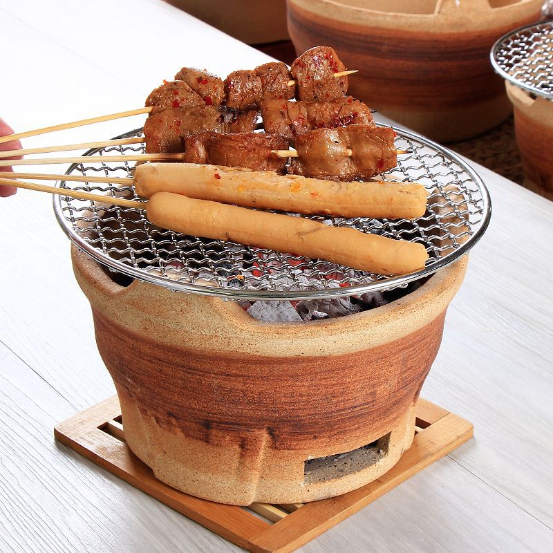 Indoor and Outdoor Charcoal Stove for Tea Brewing and Barbecue, Traditional Side Stove Charcoal Grill