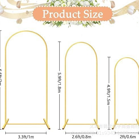 Cross-border Hot Sale Gold 7.2ft Iron Arched Door Frame Wedding Road Lead Balloon Bracket Photography Background High Mountain Flow