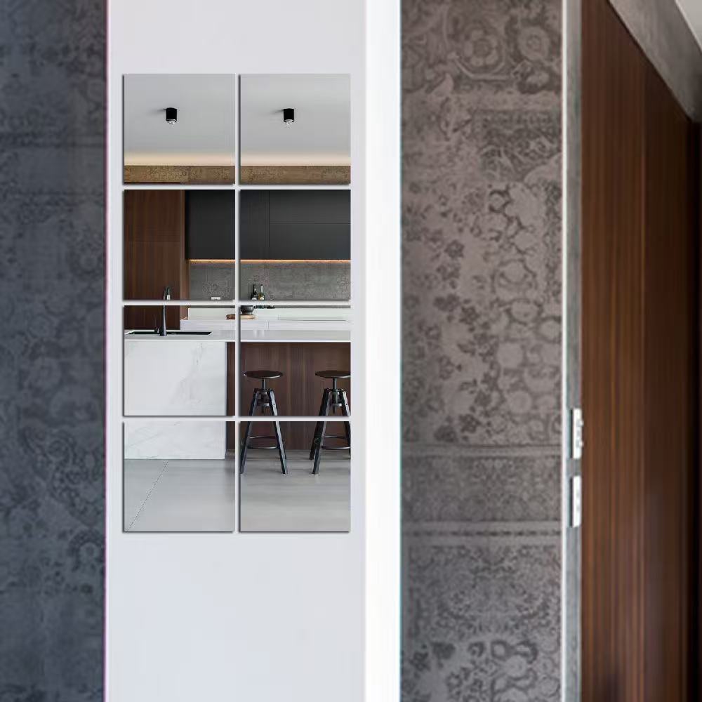 Foreign Trade Square Mirror Wall Stickers Bathroom Toilet Mirror Wall Stickers Home Decoration High-Definition Acrylic Soft Mirror