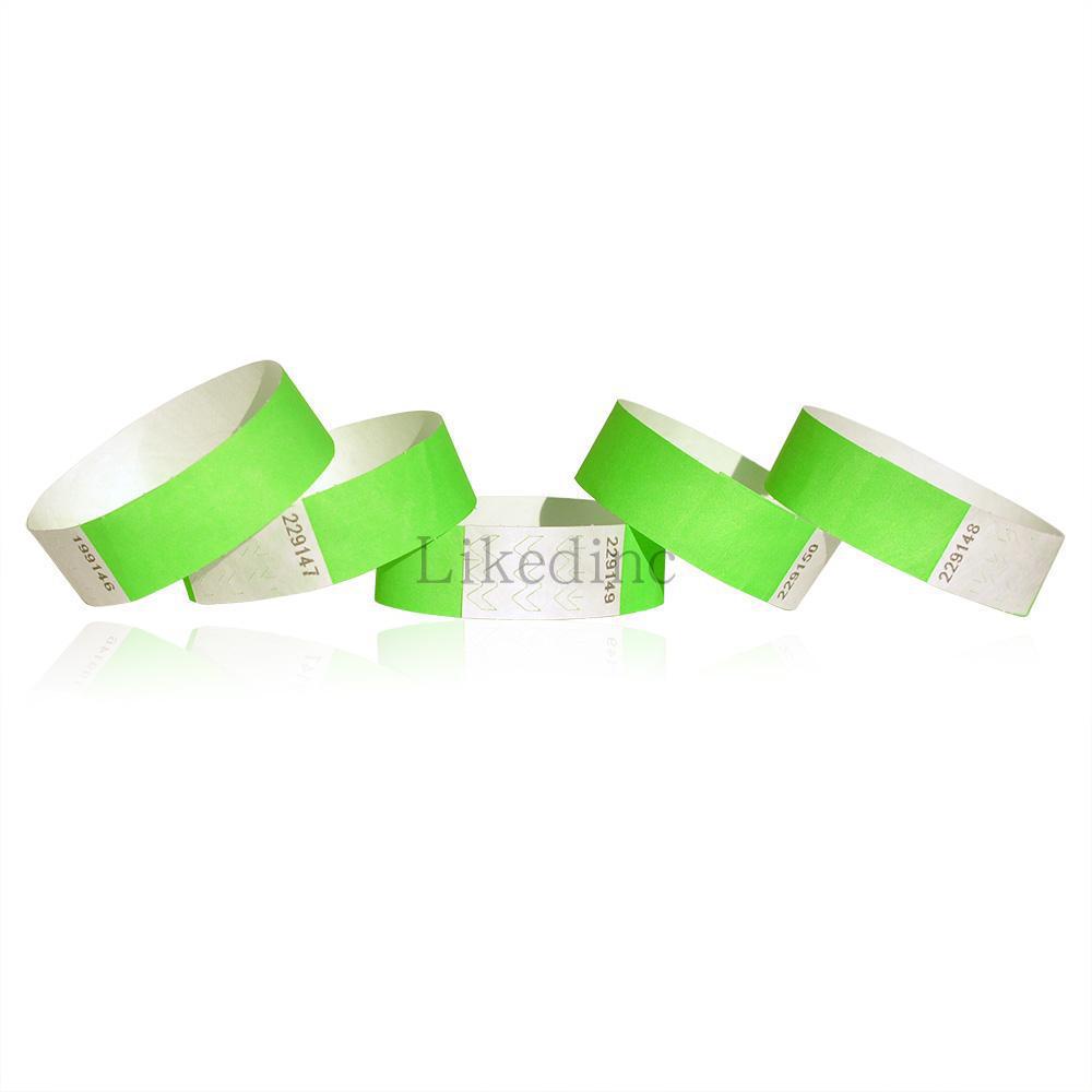 Custom Paper Bracelet Dupont Paper Wristband 19mm Logo Entertainment Bracelet with Bar Ticket Tyvek 16 Colors