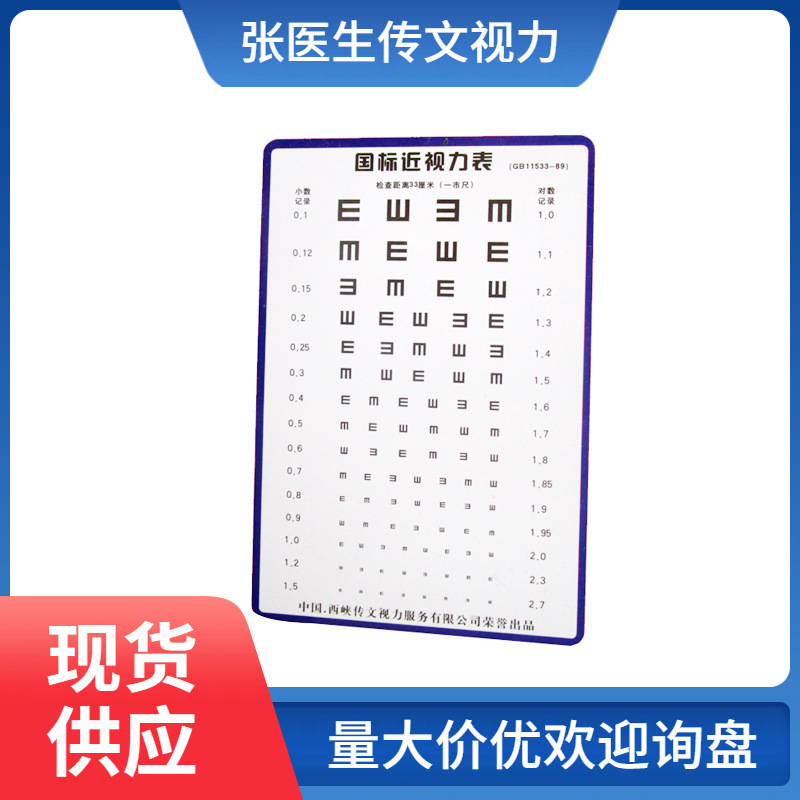 Стандартная таблица для проверки близорукости, национальный стандарт