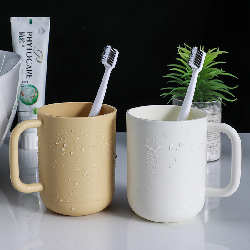 Factory Wholesale Plastic Thickened and Fall-Resistant Toothbrushing Household Wash Cup Dormitory Water Cup with Handle Simple Mouthwash Cup
